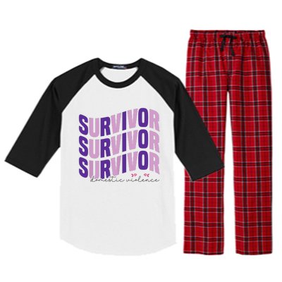 Survivor Domestic Violence Awareness Month 2024 Raglan Sleeve Pajama Set