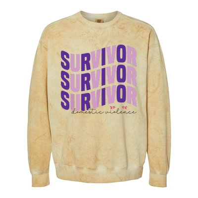 Survivor Domestic Violence Awareness Month 2024 Colorblast Crewneck Sweatshirt