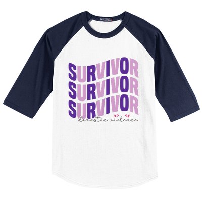 Survivor Domestic Violence Awareness Month 2024 Baseball Sleeve Shirt