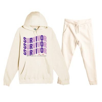 Survivor Domestic Violence Awareness Month 2024 Premium Hooded Sweatsuit Set