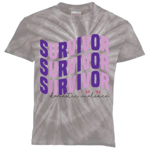 Survivor Domestic Violence Awareness Month 2024 Kids Tie-Dye T-Shirt