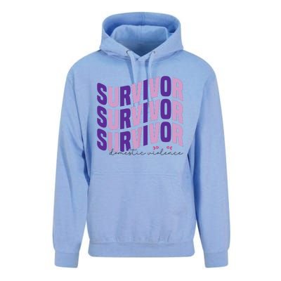 Survivor Domestic Violence Awareness Month 2024 Unisex Surf Hoodie