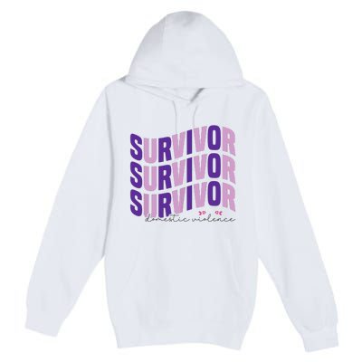 Survivor Domestic Violence Awareness Month 2024 Premium Pullover Hoodie