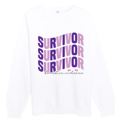 Survivor Domestic Violence Awareness Month 2024 Premium Crewneck Sweatshirt