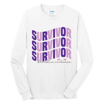 Survivor Domestic Violence Awareness Month 2024 Tall Long Sleeve T-Shirt