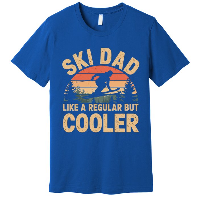 Ski Dad Vintage Skier Skiing Winter Sports Father Skiing Art Gift Premium T-Shirt