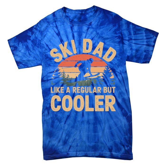 Ski Dad Vintage Skier Skiing Winter Sports Father Skiing Art Gift Tie-Dye T-Shirt