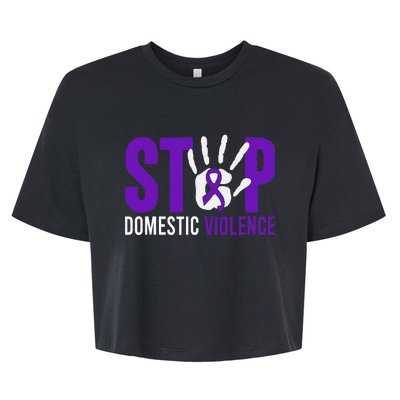 Stop Domestic Violence Awareness Domestic Violence Survivor Bella+Canvas Jersey Crop Tee