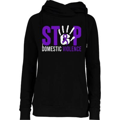 Stop Domestic Violence Awareness Domestic Violence Survivor Womens Funnel Neck Pullover Hood