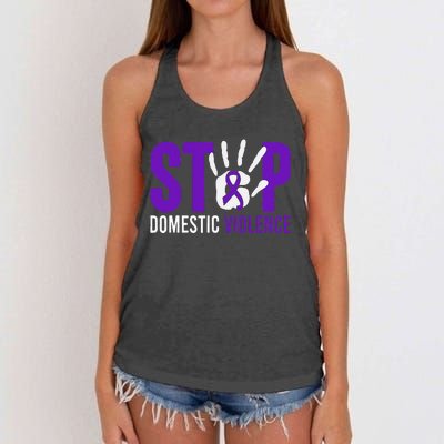 Stop Domestic Violence Awareness Domestic Violence Survivor Women's Knotted Racerback Tank