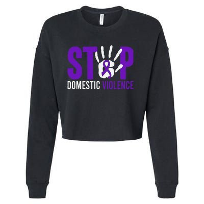 Stop Domestic Violence Awareness Domestic Violence Survivor Cropped Pullover Crew