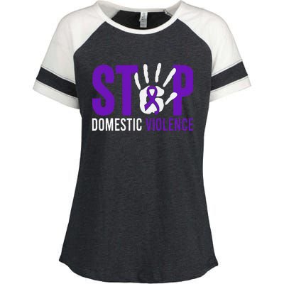 Stop Domestic Violence Awareness Domestic Violence Survivor Enza Ladies Jersey Colorblock Tee