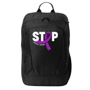 Stop Domestic Violence Awareness Purple Ribbon City Backpack