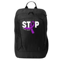 Stop Domestic Violence Awareness Purple Ribbon City Backpack