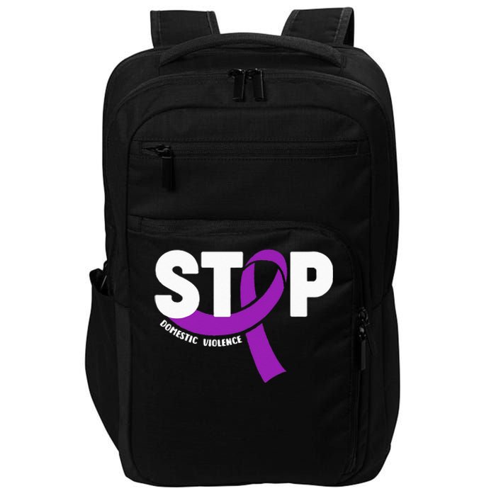 Stop Domestic Violence Awareness Purple Ribbon Impact Tech Backpack