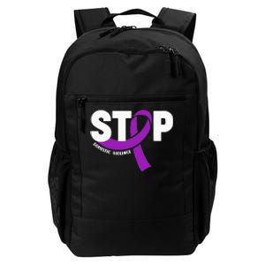 Stop Domestic Violence Awareness Purple Ribbon Daily Commute Backpack