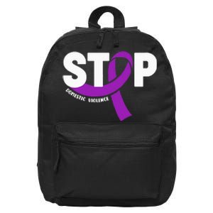 Stop Domestic Violence Awareness Purple Ribbon 16 in Basic Backpack