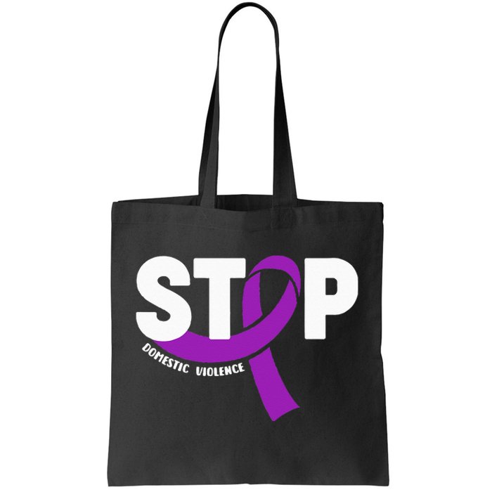 Stop Domestic Violence Awareness Purple Ribbon Tote Bag