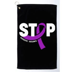 Stop Domestic Violence Awareness Purple Ribbon Platinum Collection Golf Towel