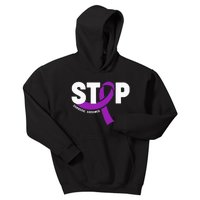 Stop Domestic Violence Awareness Purple Ribbon Kids Hoodie