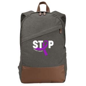 Stop Domestic Violence Awareness Purple Ribbon Cotton Canvas Backpack