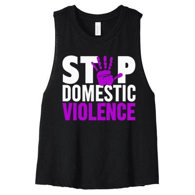 Stop Domestic Violence Domestic Violence Awareness Women's Racerback Cropped Tank