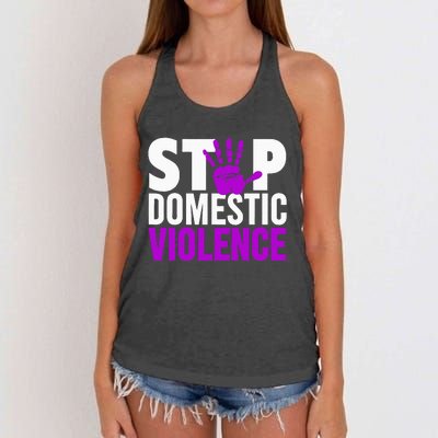 Stop Domestic Violence Domestic Violence Awareness Women's Knotted Racerback Tank