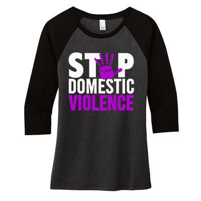 Stop Domestic Violence Domestic Violence Awareness Women's Tri-Blend 3/4-Sleeve Raglan Shirt