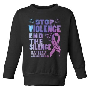 Stop Domestic Violence End Silence Awareness Toddler Sweatshirt