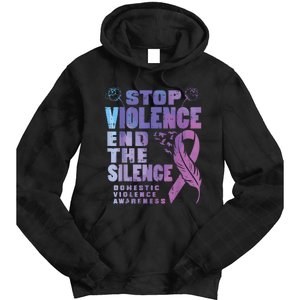 Stop Domestic Violence End Silence Awareness Tie Dye Hoodie