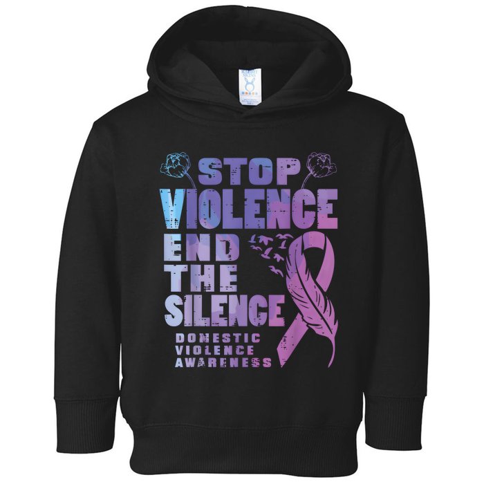 Stop Domestic Violence End Silence Awareness Toddler Hoodie