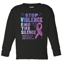 Stop Domestic Violence End Silence Awareness Toddler Long Sleeve Shirt