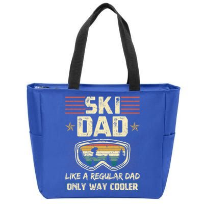 Ski Dad Vintage Retro Goggle Skiing Snow Gift Zip Tote Bag