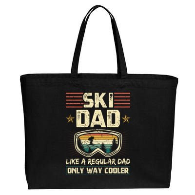 Ski Dad Vintage Retro Goggle Skiing Snow Gift Cotton Canvas Jumbo Tote