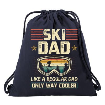 Ski Dad Vintage Retro Goggle Skiing Snow Gift Drawstring Bag