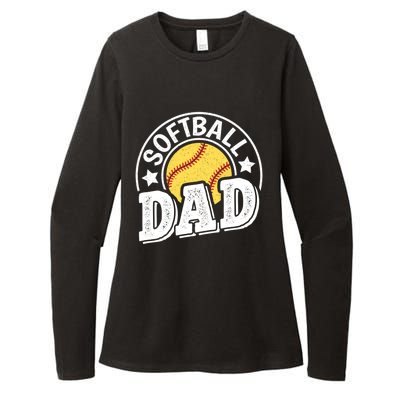 Softball Dad Vintage Softball Gift Womens CVC Long Sleeve Shirt