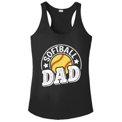 Softball Dad Vintage Softball Gift Ladies PosiCharge Competitor Racerback Tank