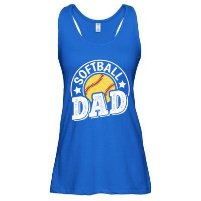 Softball Dad Vintage Softball Gift Ladies Essential Flowy Tank