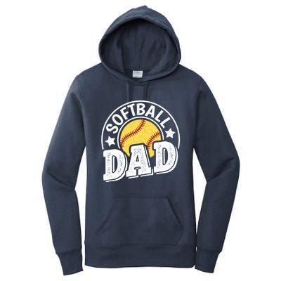 Softball Dad Vintage Softball Gift Women's Pullover Hoodie