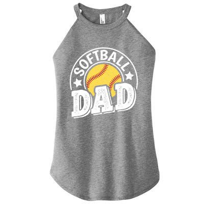 Softball Dad Vintage Softball Gift Women’s Perfect Tri Rocker Tank