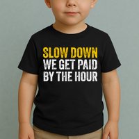 Slow Down We Get Paid By The Hour Funny Laborers Labor Day Toddler T-Shirt