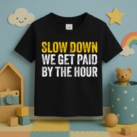 Slow Down We Get Paid By The Hour Funny Laborers Labor Day Toddler T-Shirt