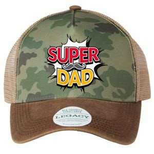 Super Dad With Moustache Fathers Day Legacy Tie Dye Trucker Hat