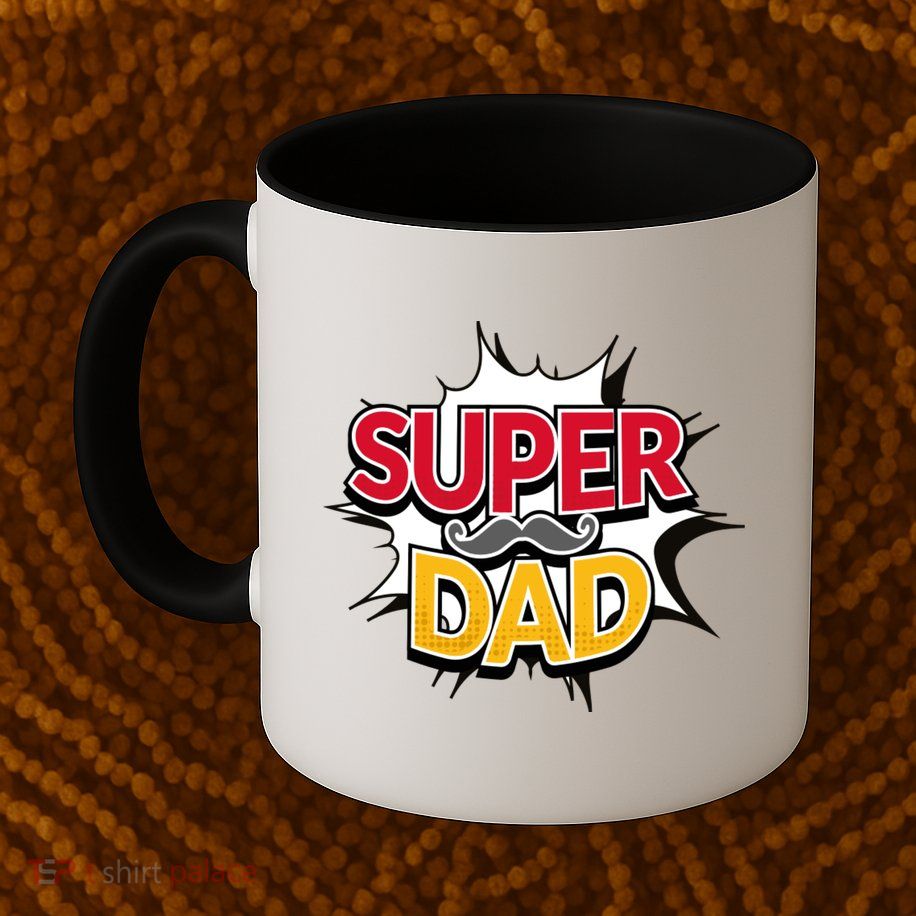 Super Dad With Moustache Fathers Day Mug