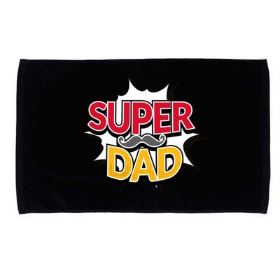 Super Dad With Moustache Fathers Day Microfiber Hand Towel