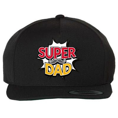 Super Dad With Moustache Fathers Day Wool Snapback Cap
