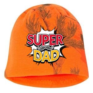 Super Dad With Moustache Fathers Day Kati - Camo Knit Beanie