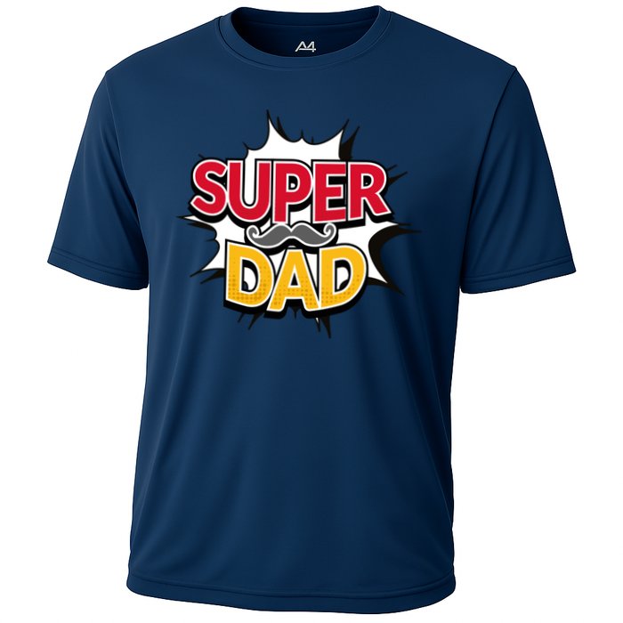 Super Dad With Moustache Fathers Day Performance Shirt