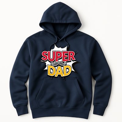 Super Dad With Moustache Fathers Day Hoodie