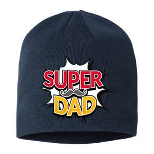 Super Dad With Moustache Fathers Day Sustainable Beanie